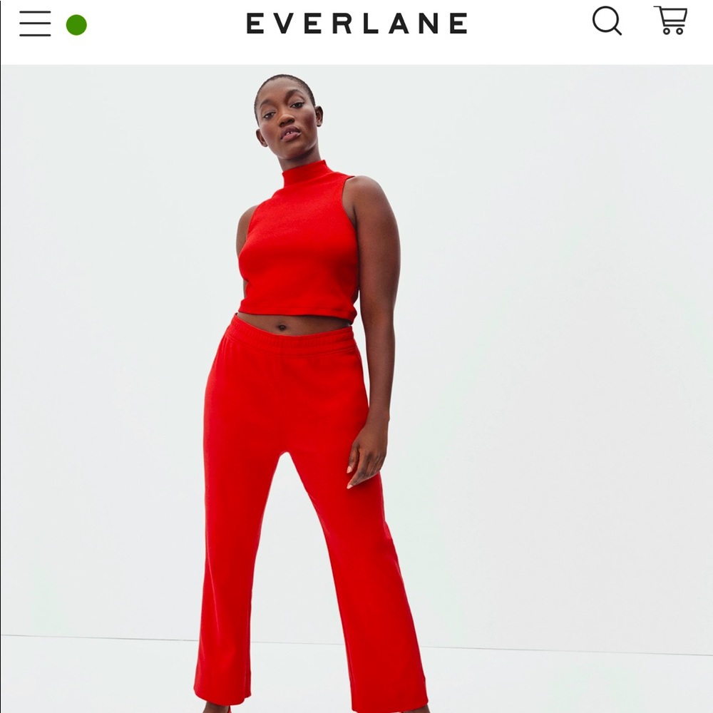 Everlane Ruby Red Ribbed Pant